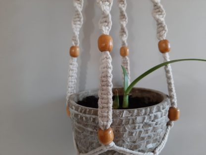 Plantenhanger macramé ongebleekt katoen - Afbeelding 2