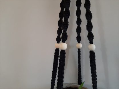 Macramé plantenhanger zwart - Afbeelding 3