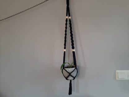 Macramé plantenhanger zwart