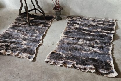 Viltkleed wit/bruin/grijs
