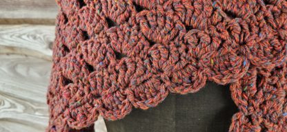 Wollen omslagdoek/ driehoeksshawl rood - Afbeelding 4