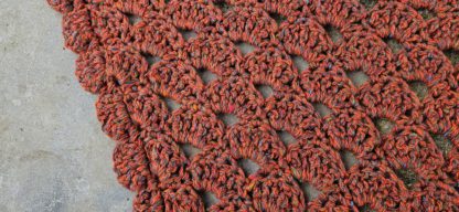 Wollen omslagdoek/ driehoeksshawl rood - Afbeelding 2