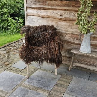 Vacht donkerbruin/grijs 'Mieke'