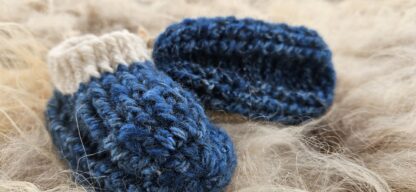 Wollen slofjes blauw/wit maat 18/19 - Afbeelding 3