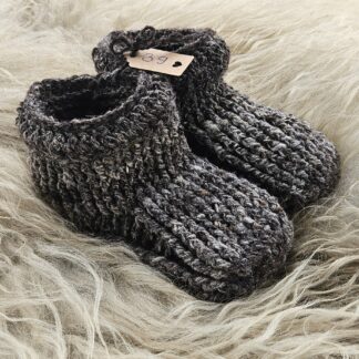 Wollen sloffen bruin/grijs maat 39