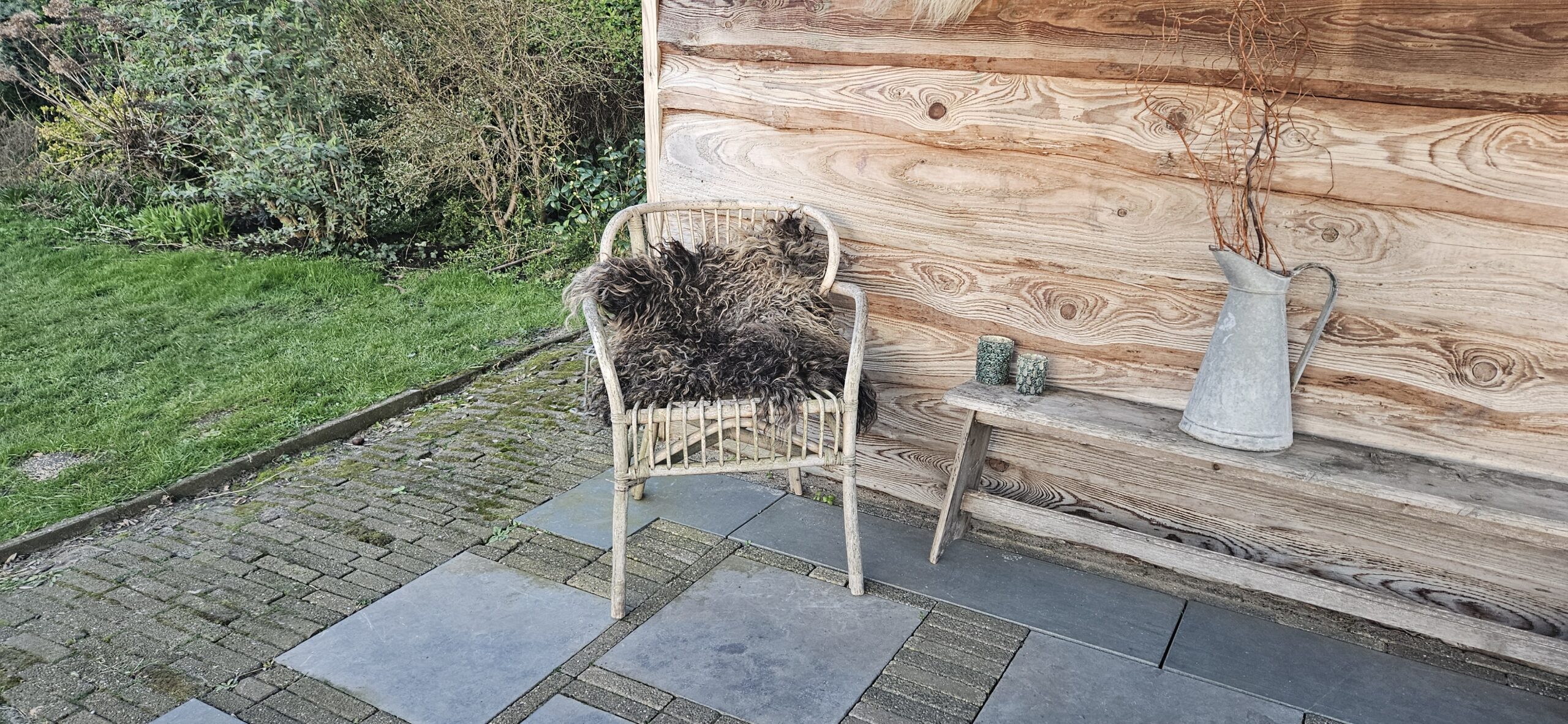 Vacht grijs/bruin 'Viola' - Afbeelding 2